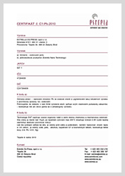 Certifikát č. C2-NEON-2013